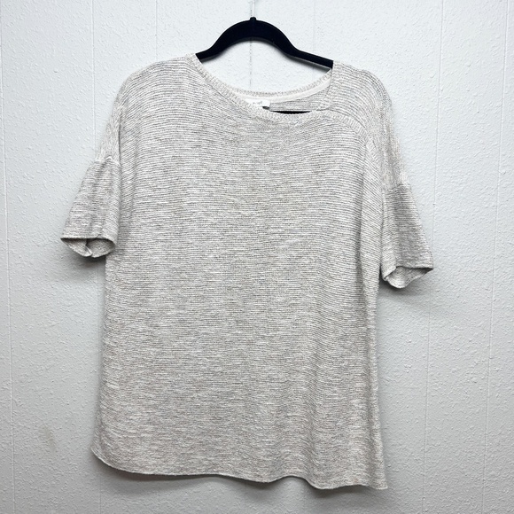 Pure Jill Relaxed Elegant Feminine Contemporary Womens Short Sleeve Sweater Sz M - Picture 1 of 11